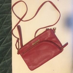 Emma Fox, Red Leather Cross Body Bag & Clutch